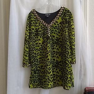 Metro 22 Tunic Animal Print Lined Embellished
